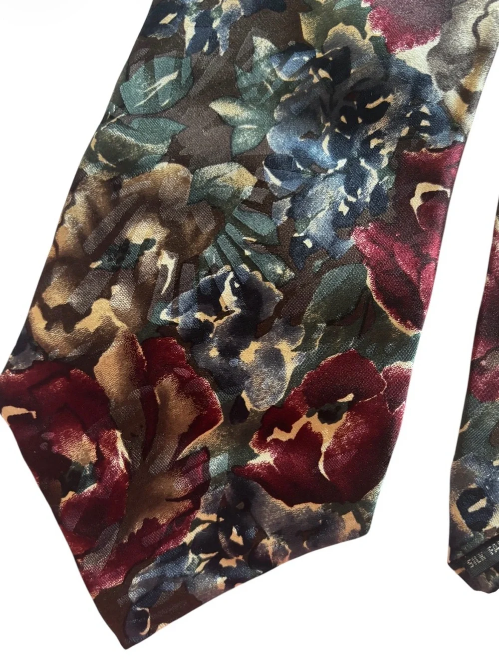 Vintage Roffe Accessories 100% Silk Floral Necktie Tie Professional Chic Moody